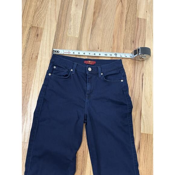 7 For All Mankind The Low Rise Ginger Flared Wide Leg Jean Size 26 Blue Denim - Picture 6 of 10